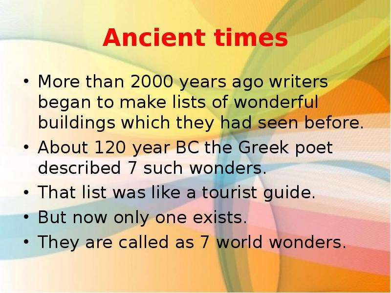 Ancient times More than years