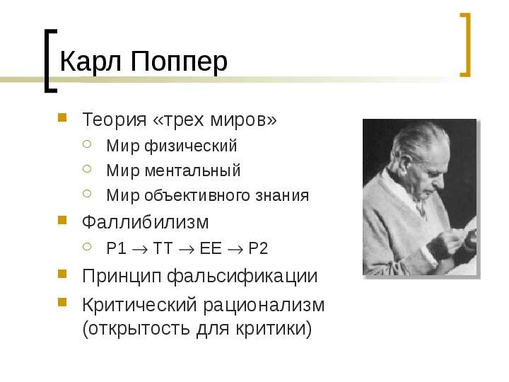Карл Поппер Теория трех миров