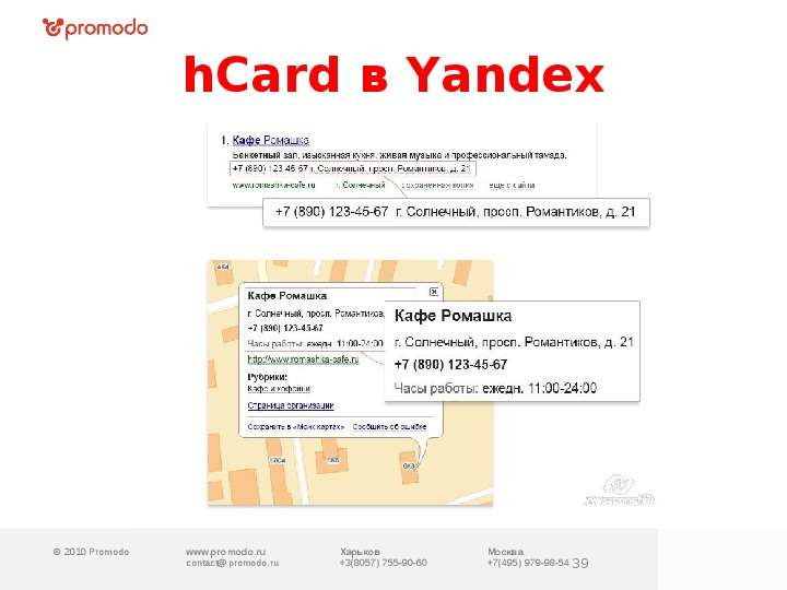 hCard в Yandex