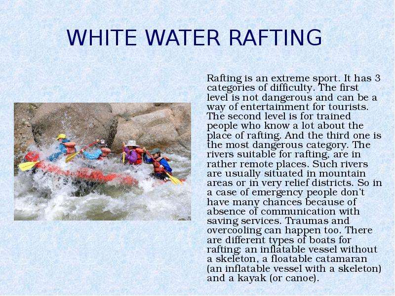 WHITE WATER RAFTING Rafting