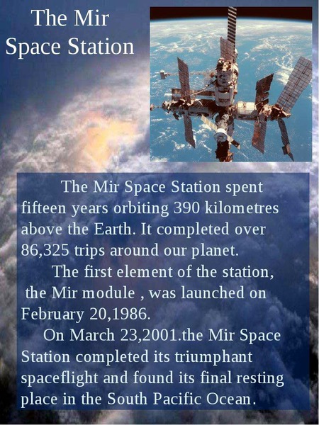 The Mir Space Station spent