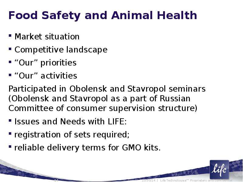 Food Safety and Animal Health