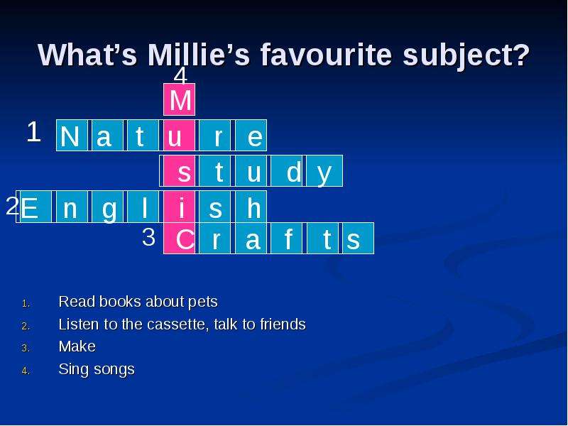 What s Millie s favourite