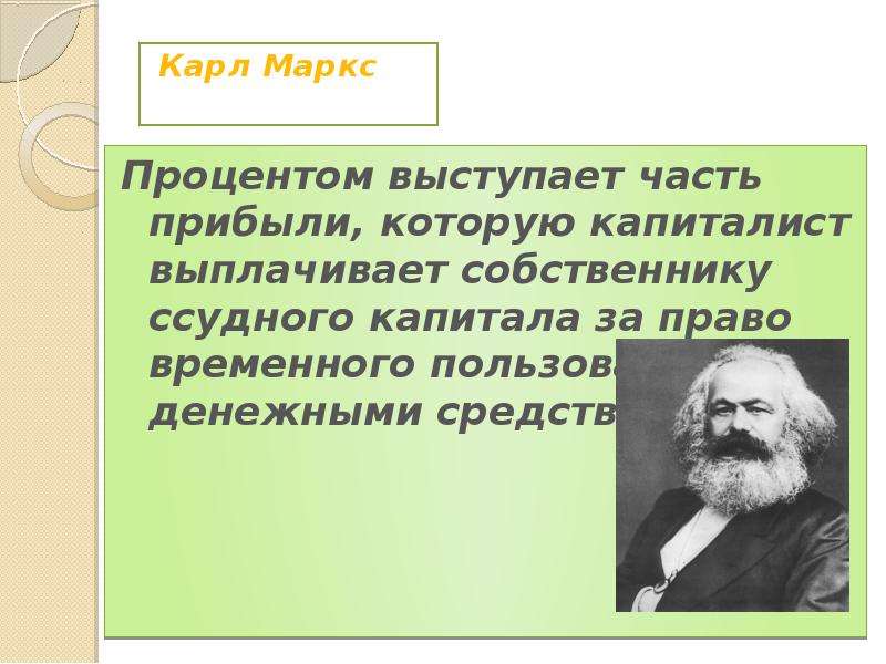 Карл Маркс Процентом