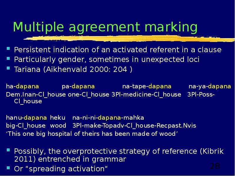 Multiple agreement marking