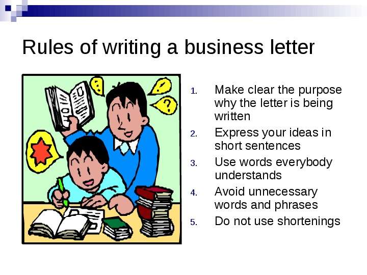 Rules of writing a business