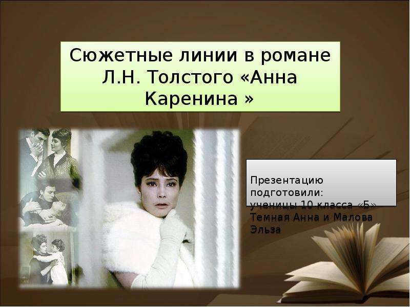 Презентация На тему "Сюжетные линии в романе Л. Н. Толстого «Анна Каренина »" - презентации по Литературе
