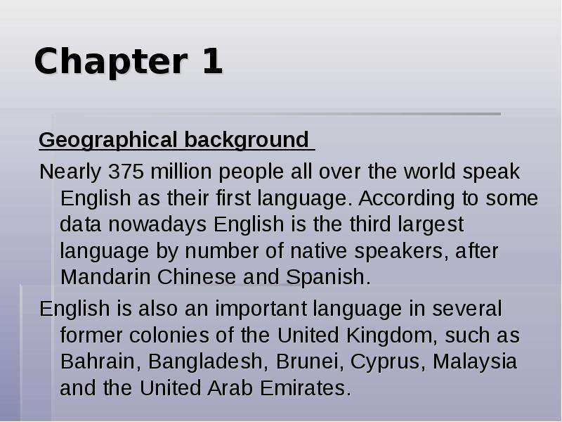 Chapter Geographical