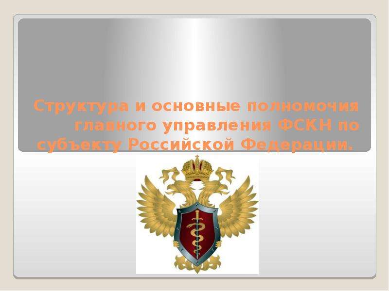 Презентация Структура и основные полномочия главного управления ФСКН по субъекту Российской Федерации.