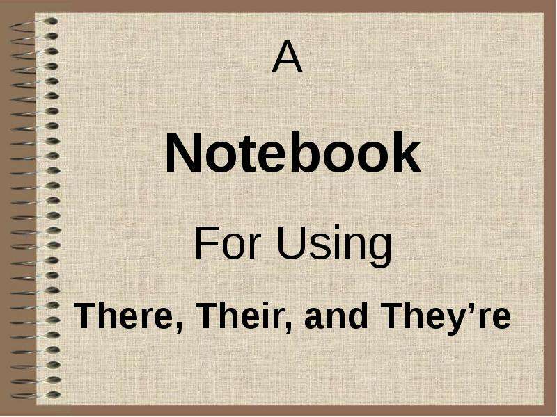 Презентация К уроку английского языка "A Notebook For Using There, Their, and Theyre" - скачать