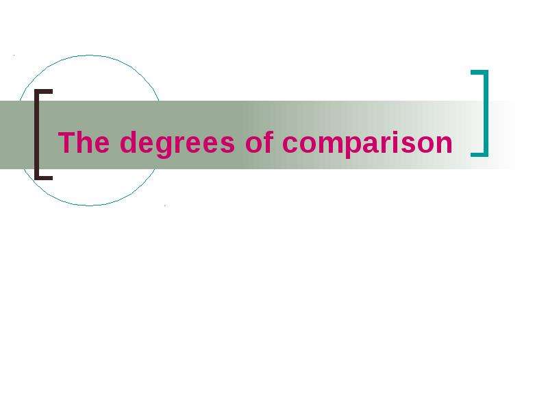 Презентация The degrees of comparison