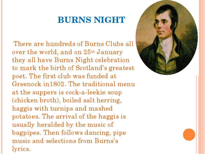 BURNS NIGHT There are