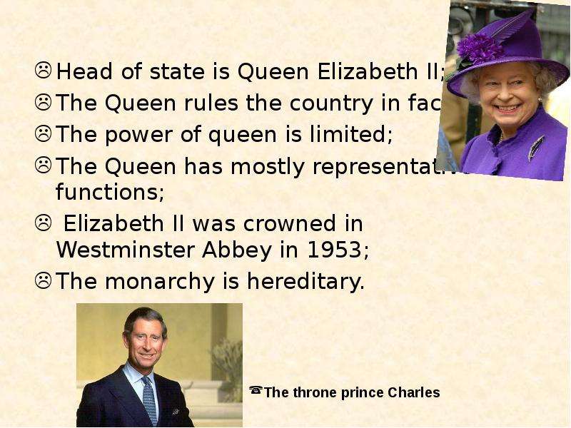 Head of state is Queen