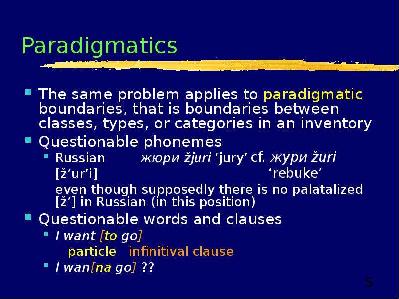 Paradigmatics The same