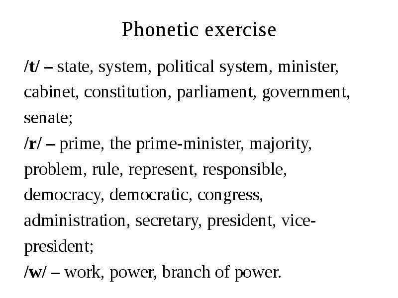 Phonetic exercise t state,