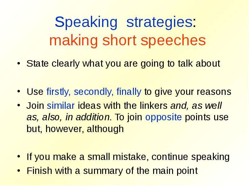 Speaking strategies making