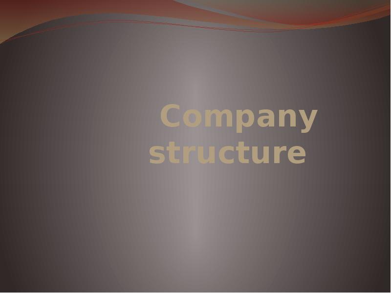Презентация Company structure
