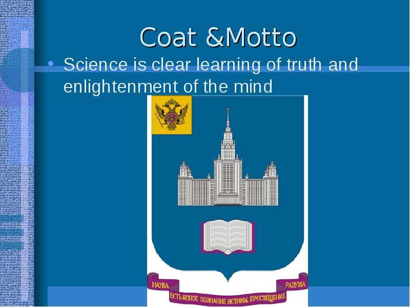Coat amp Motto Science is