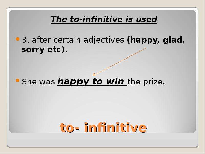 to- infinitive The