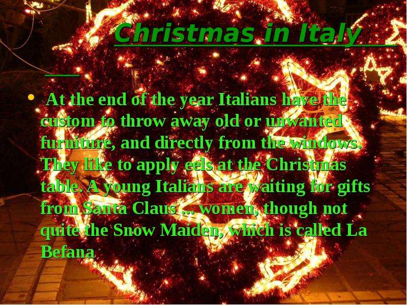 Christmas in Italy At the end