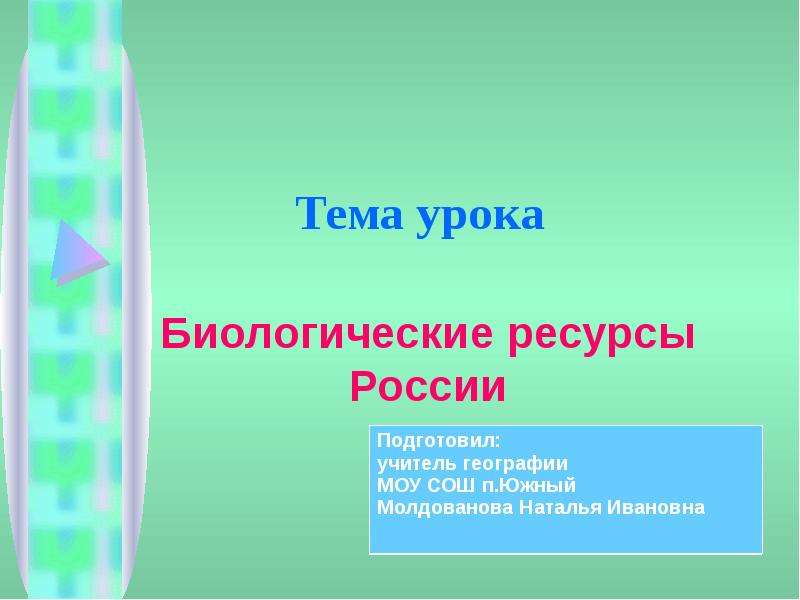 Презентация На тему Биологические ресурсы России