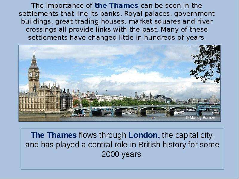 The importance of the Thames