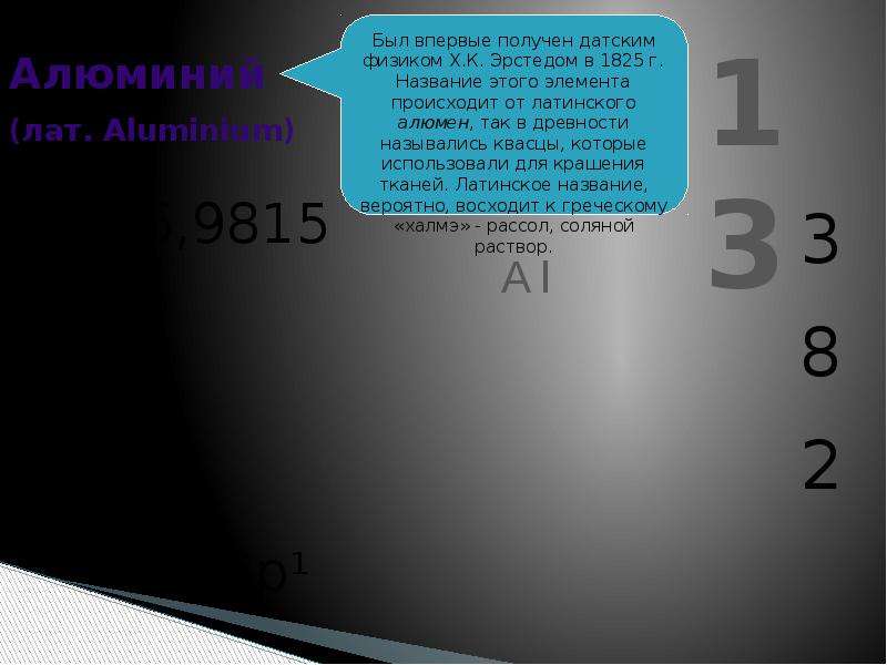 Алюминий лат. Aluminium