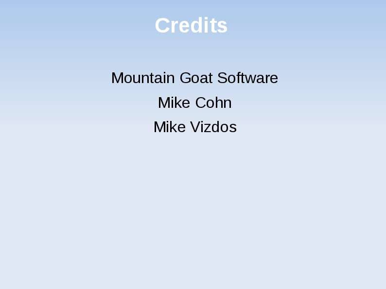 Credits Mountain Goat