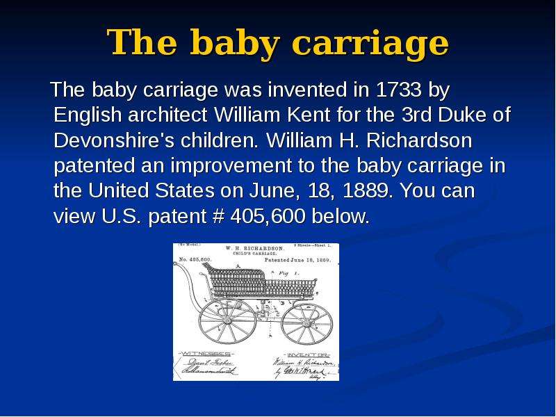 The baby carriage The baby