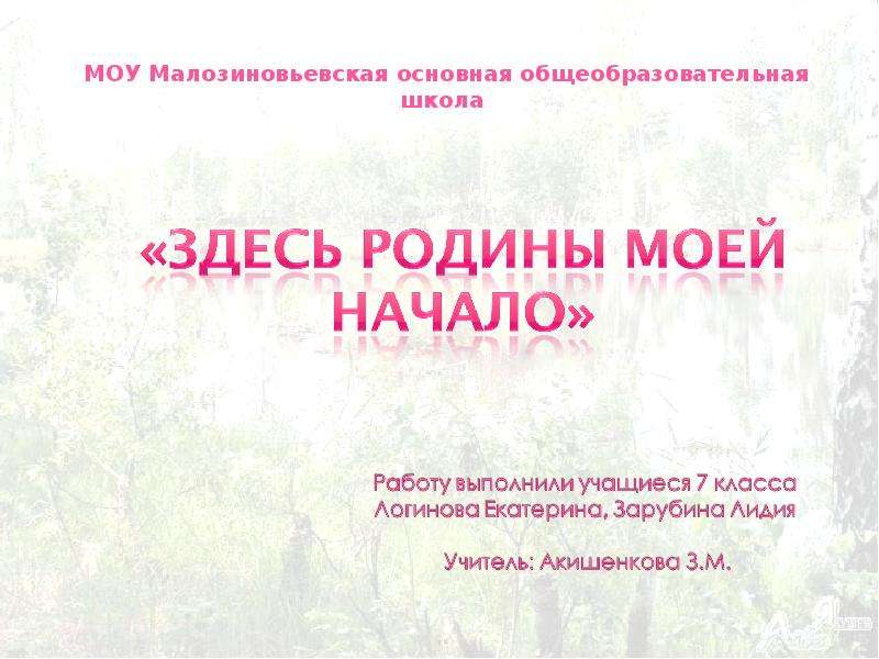 Презентация МОУ Малозиновьевская основная общеобразовательная школа