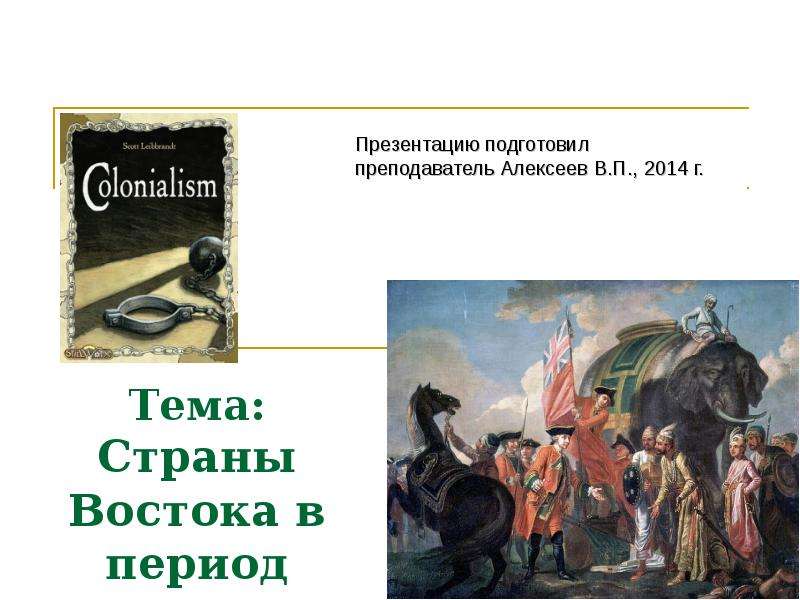 Презентация Тема: Страны Востока в период колониализма