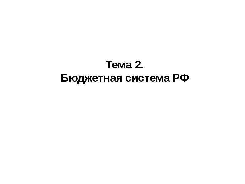 Презентация Тема 2. Бюджетная система РФ
