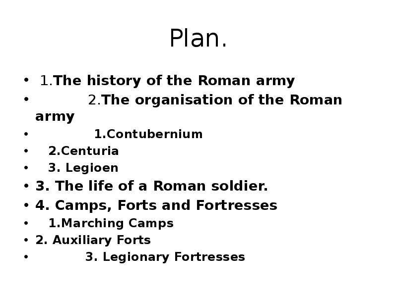 Plan. .The history of the