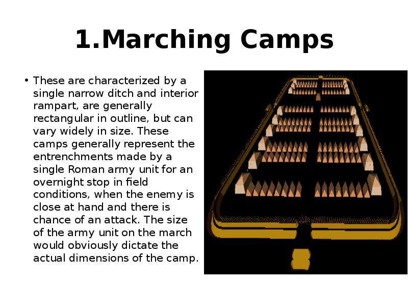 .Marching Camps These are