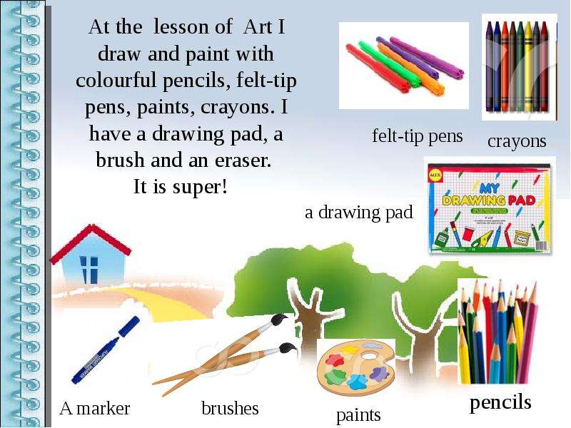 At the lesson of Art I draw