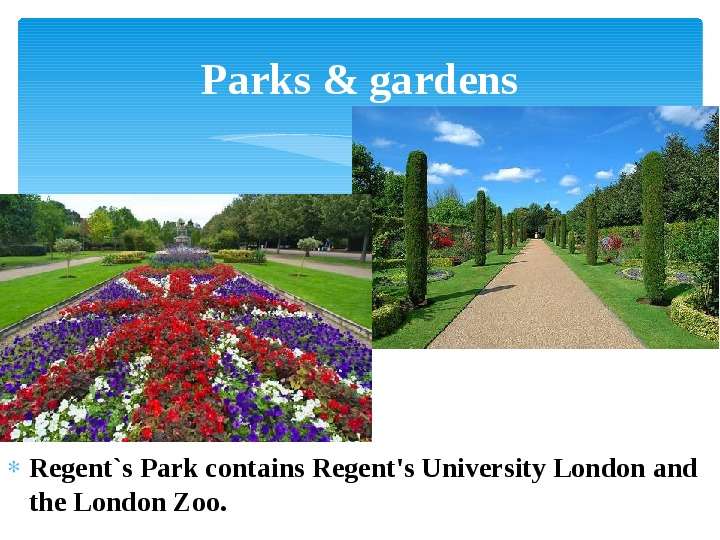 Parks amp gardens Regent s