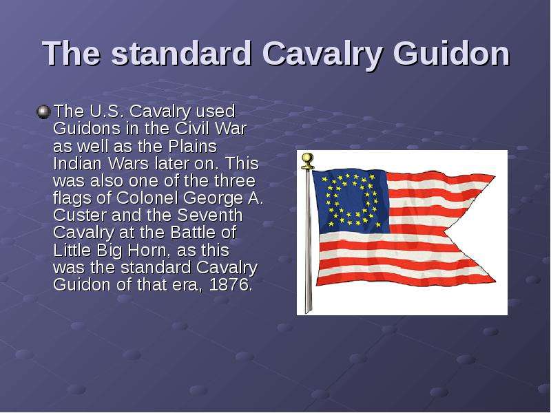 The standard Cavalry Guidon