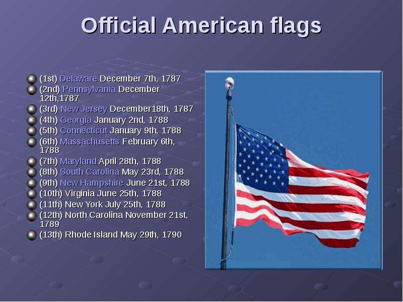 Official American flags st