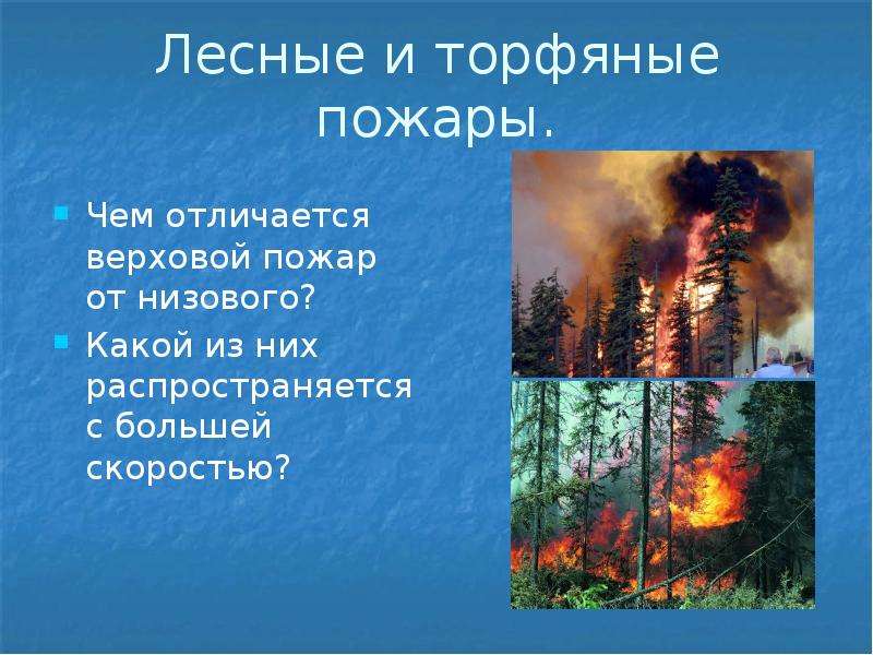 Лесные и торфяные пожары. Чем