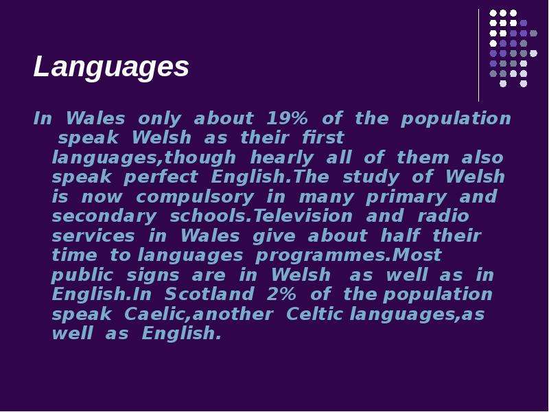 Languages In Wales only about