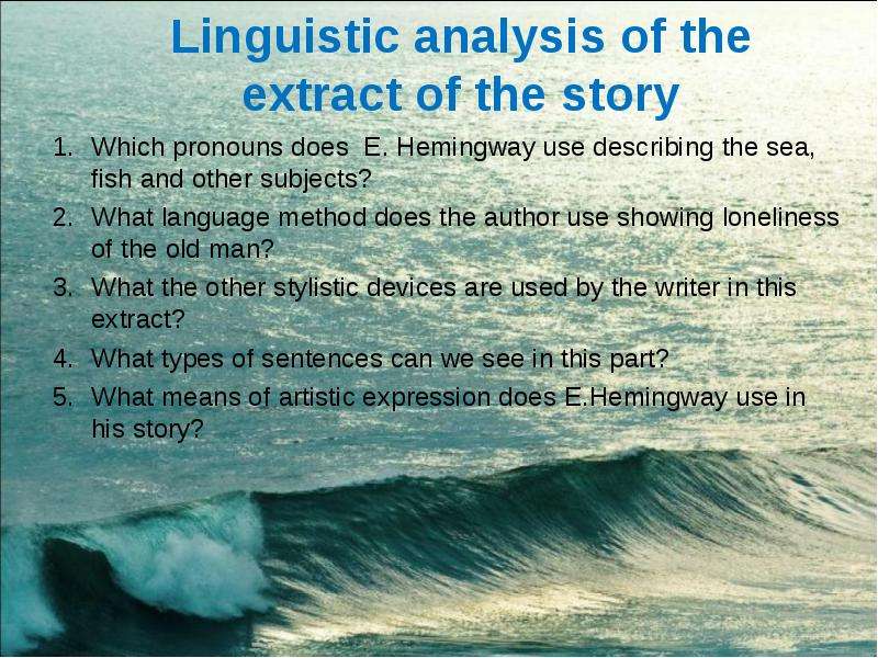 Linguistic analysis of the