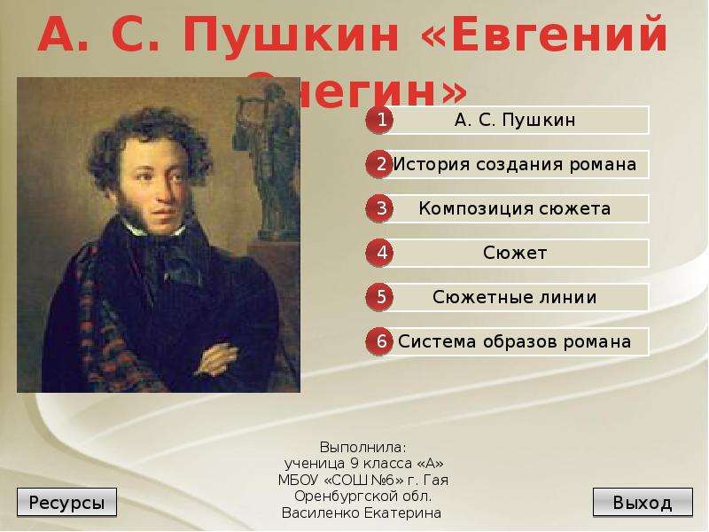 Презентация На тему А. С. Пушкин Евгений Онегин