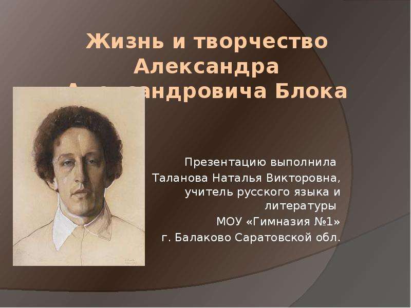 Презентация На тему Жизнь и творчество Александра Александровича Блока