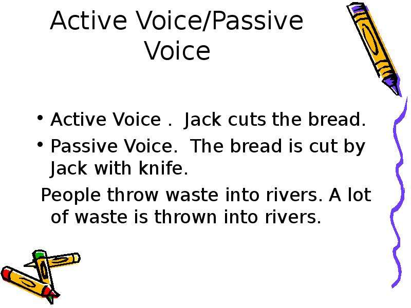 Active Voice Passive Voice