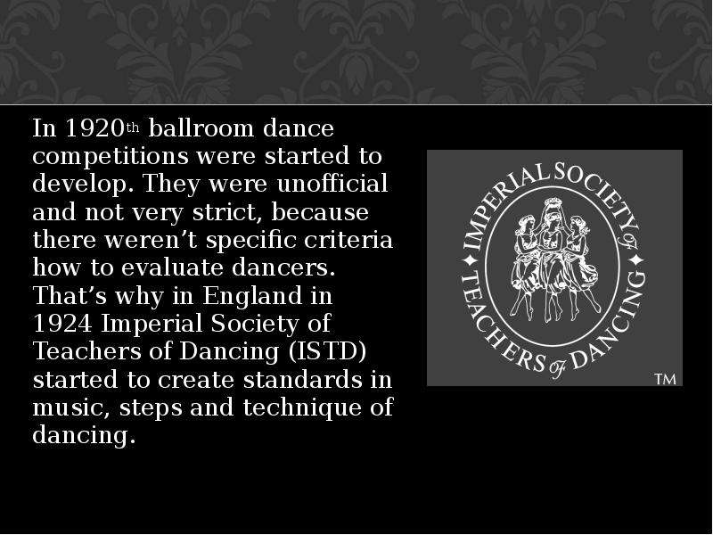 In th ballroom dance
