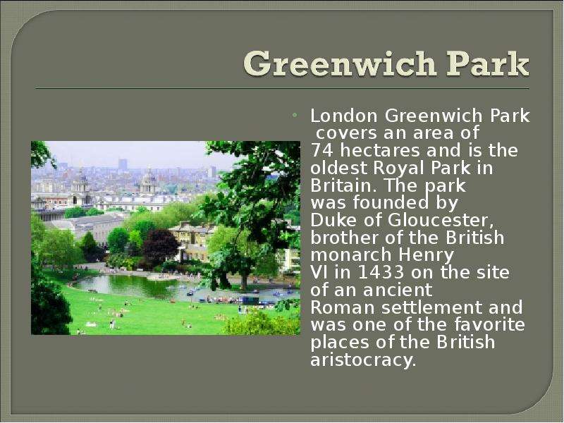 London Greenwich Park covers
