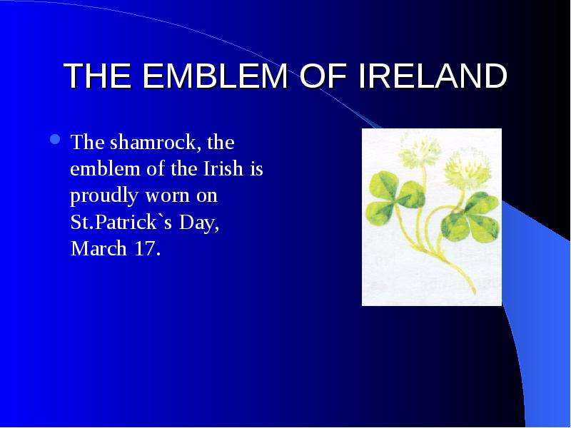 THE EMBLEM OF IRELAND The