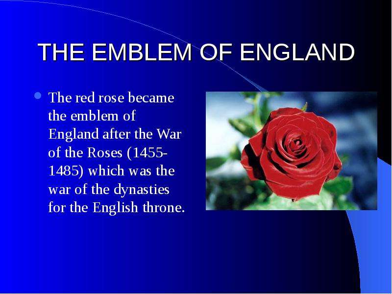 THE EMBLEM OF ENGLAND The red