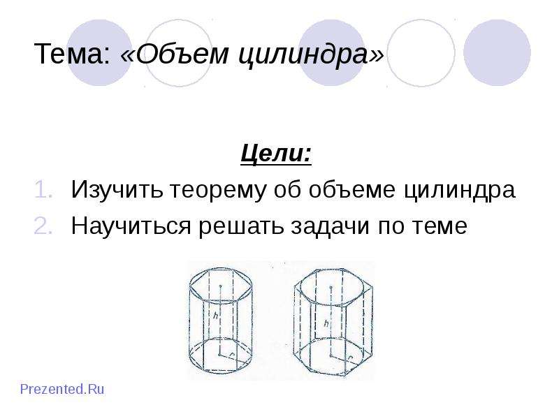 Презентация По геометрии Объем цилиндра