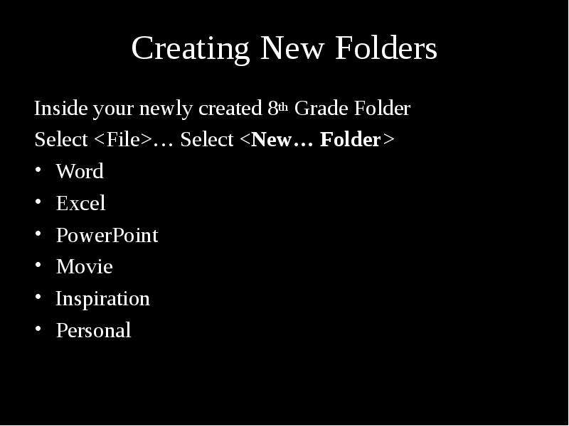 Creating New Folders Inside